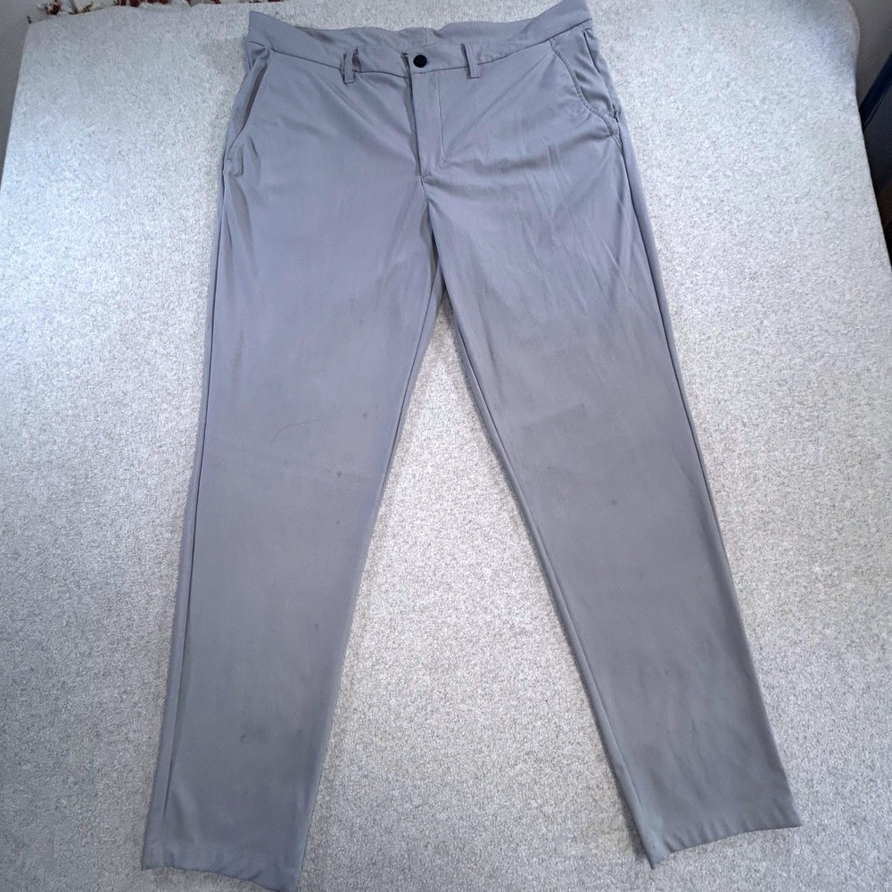 Reebok‎ Performance Chino Pants Mens 38x32 Gray Stretch Golf REM23PA06